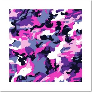 Pink Purple Camo Pattern Posters and Art